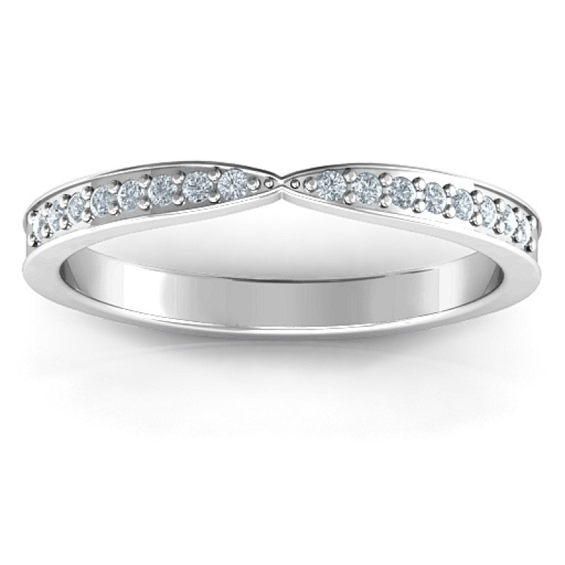 Sparkling Skitip Band product view Sparkling Skitip Band personalised ring product view