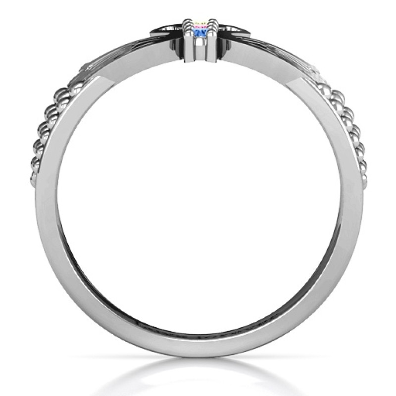 Sparkling Swan Ring Heart Detail Sparkling Swan Ring with heart-detailed wings