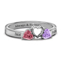 Sparkling Sweethearts Two-Stone Ring Sparkling Sweethearts two-stone ring with heart-cut stones