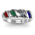 Spiral Marquise Row Ring view with marquise gemstone settings