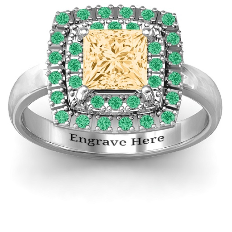 Splendid Double Halo Princess Ring Splendid Double Halo Princess Ring product view