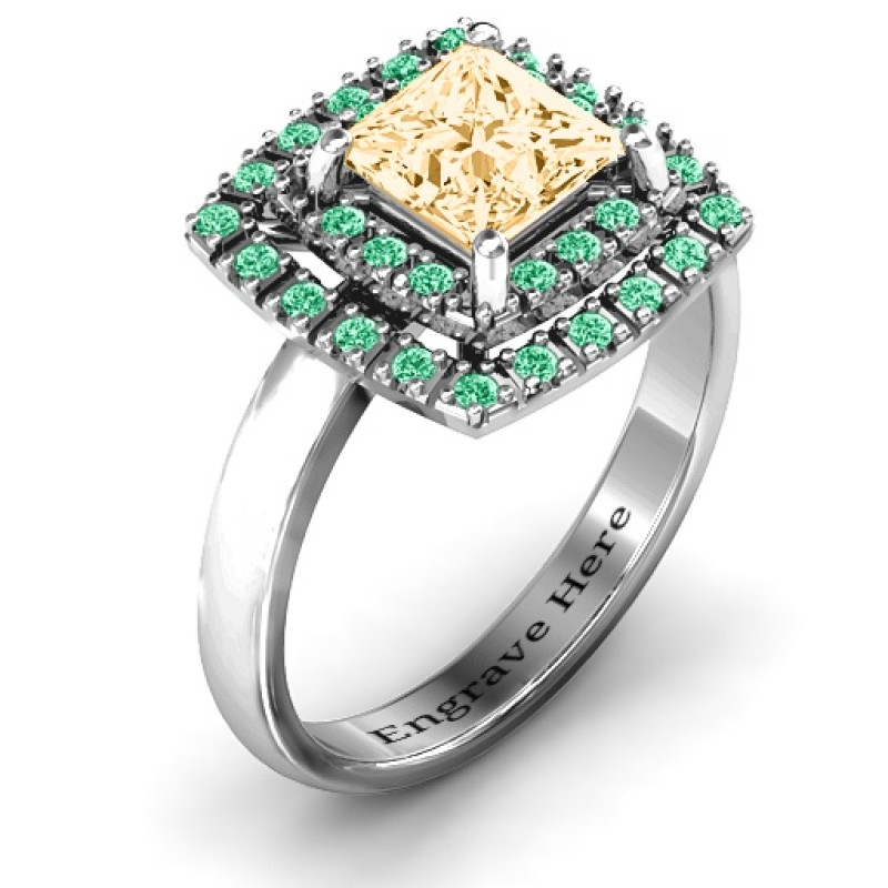 Splendid Double Halo Princess Ring Splendid Double Halo Princess Ring product view