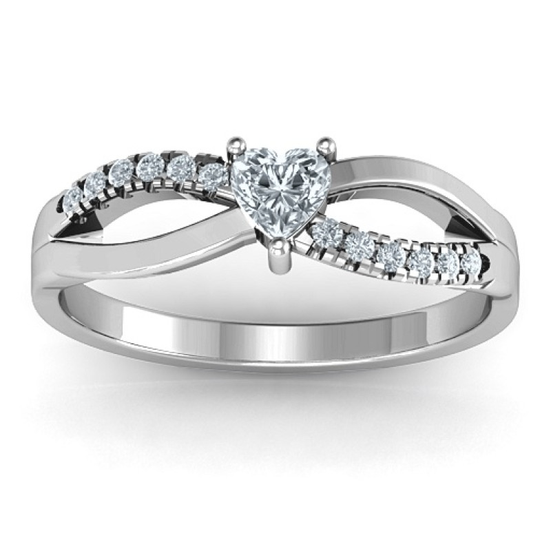 Split shank heart promise ring product view