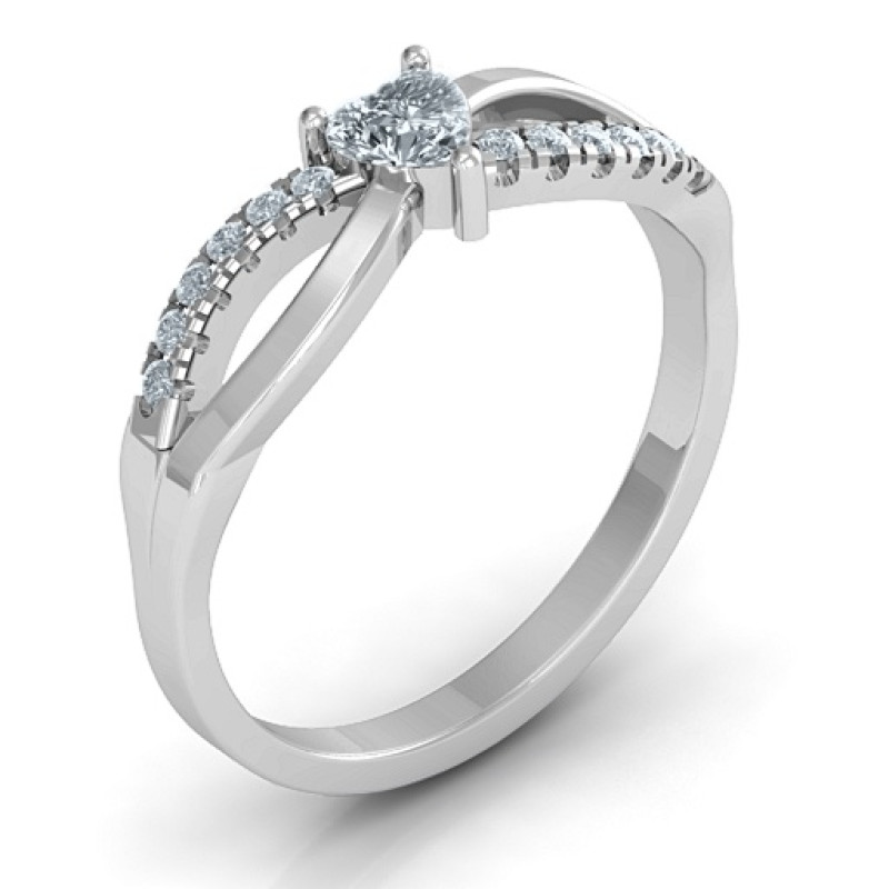 Split shank heart promise ring product view
