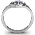 Split shank heart ring side view
