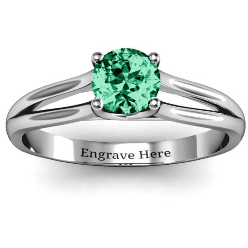 Split shank solitaire ring product view