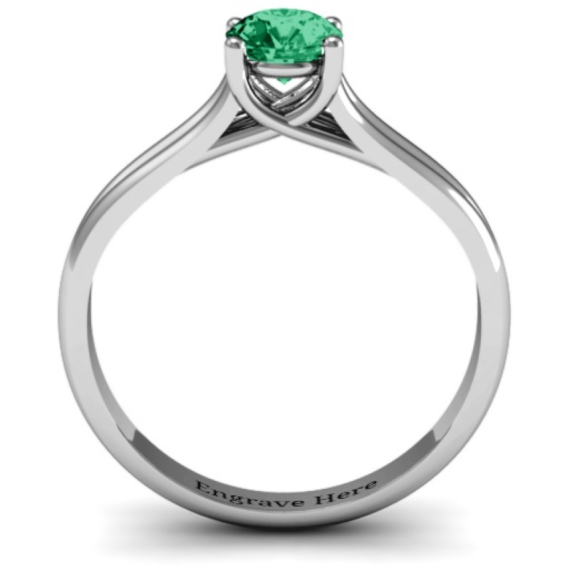 Split shank solitaire ring alternate view
