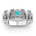 Split Shank Stone Filled MOM Ring Split shank MOM ring with centre stone and smaller accent stones