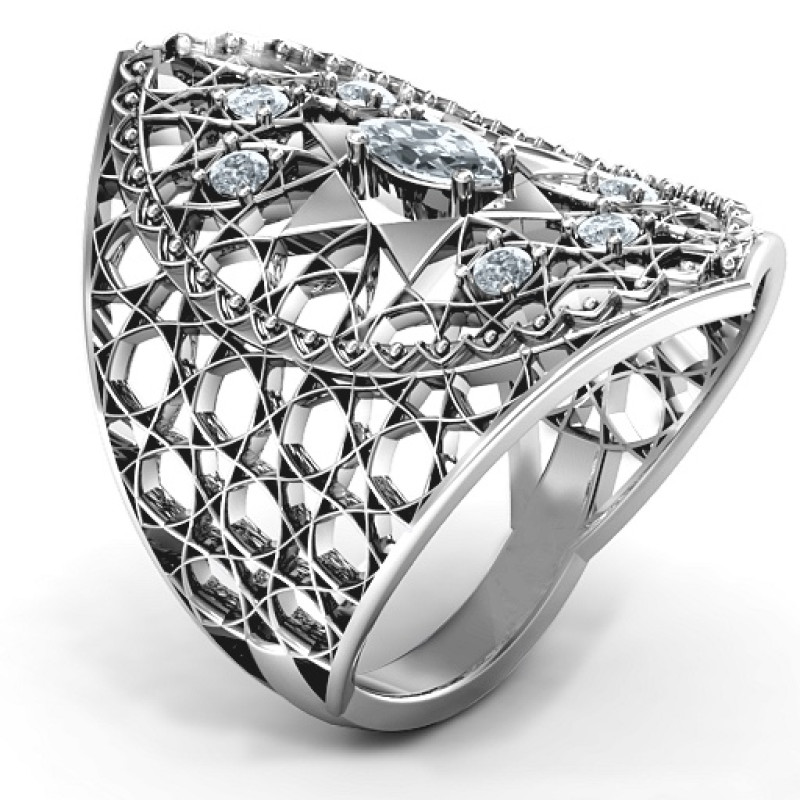 Star of David Lattice Ring product view Star of David lattice ring product view