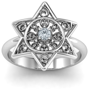 Star of David with Filigree Ring Star of David with Filigree Ring