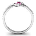 Princess-Cut Gemstone Ring with Accent Stones Princess-cut gemstone ring with six round accent stones