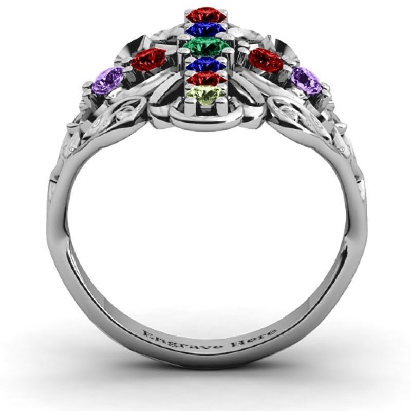 Personalised Spirituality Cross Flower Ring Personalised cross flower ring detail view