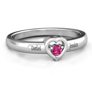 Sterling Silver Solitaire Heart Ring