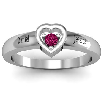 Sterling Silver Solitaire Heart Ring Sterling Silver Solitaire Heart Ring