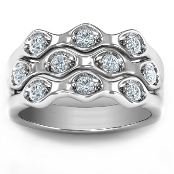 Sterling Silver 3 Tier Wave Ring Sterling Silver 3 Tier Wave Ring