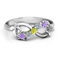 Sterling Silver 5-Stone Infinity Butterfly Ring Sterling silver five-stone infinity ring with soaring butterflies