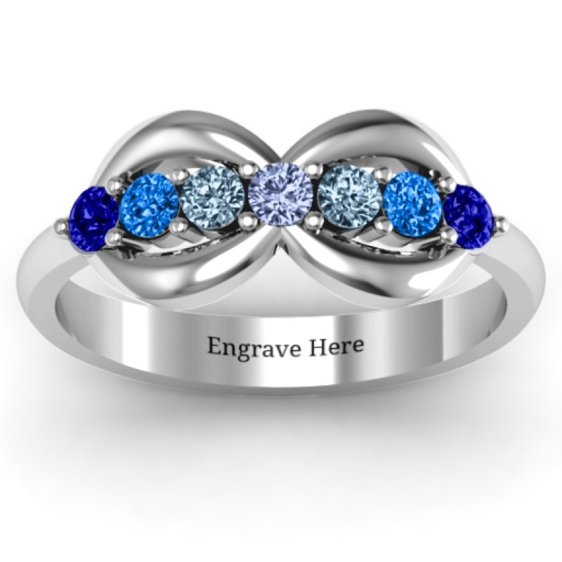 Seven-Stone Infinity Family Ring Seven-stone infinity family ring product view