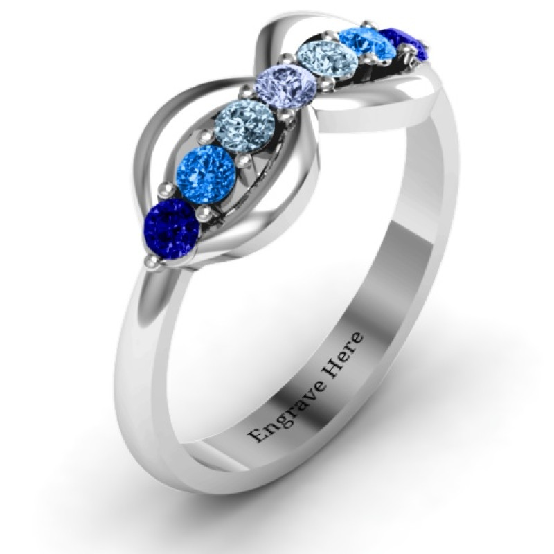 Seven-Stone Infinity Family Ring Seven-stone infinity family ring product view