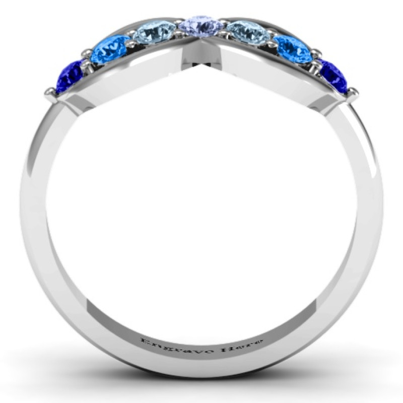 Seven-Stone Infinity Family Ring Seven-stone infinity family ring product view