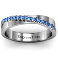 Custom Crossover Ring with Round Stones Custom crossover ring with round stone accents