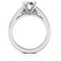 Adoration cathedral solitaire ring with a round centre stone and filigree detail