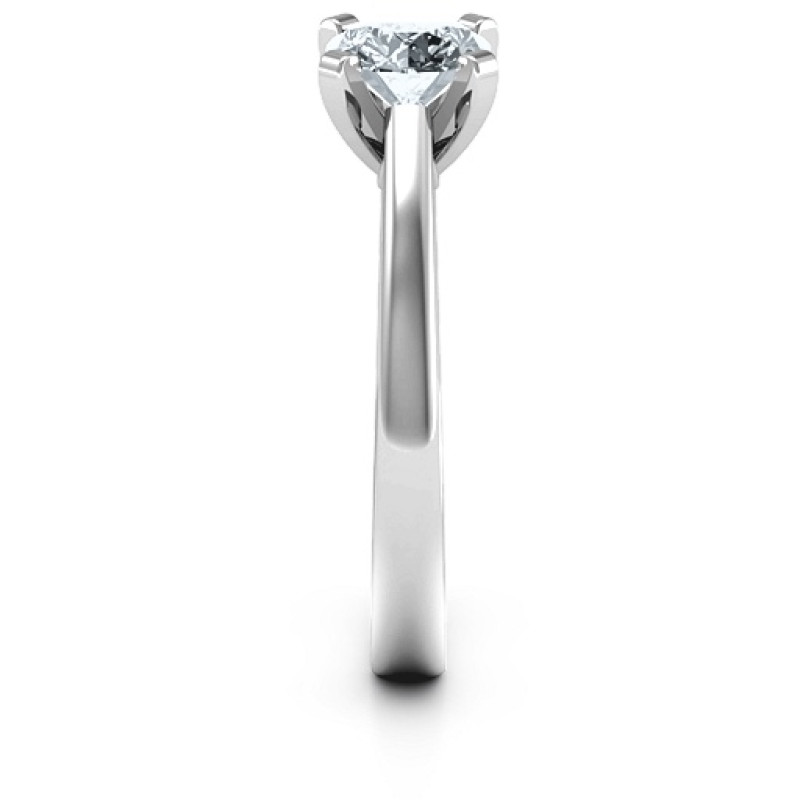 Adoration cathedral solitaire ring with a round centre stone and filigree detail