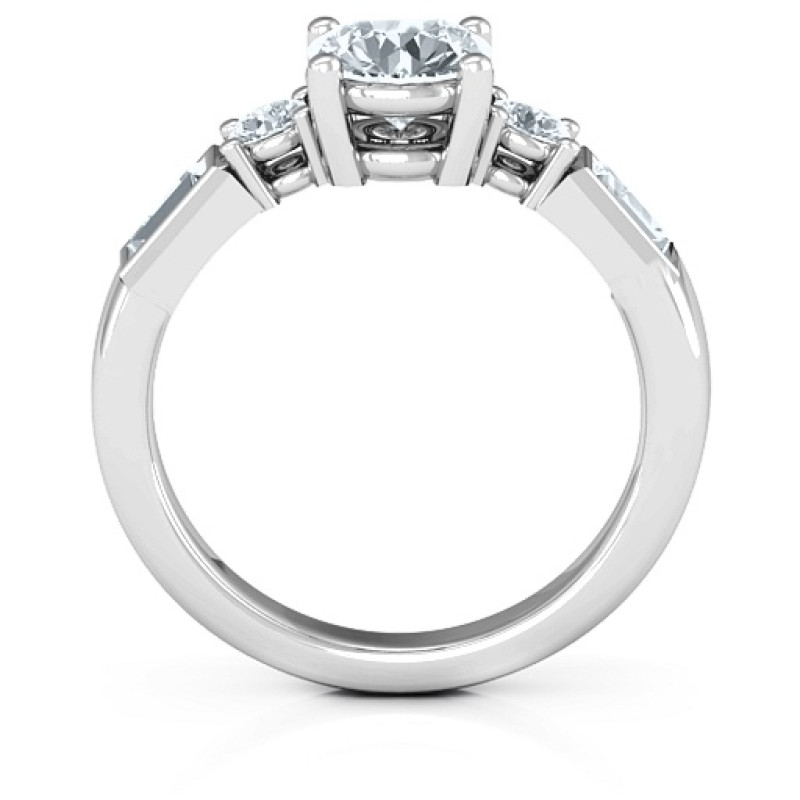 Andrea Engagement Ring Andrea engagement ring with round centre stone and baguette side stones
