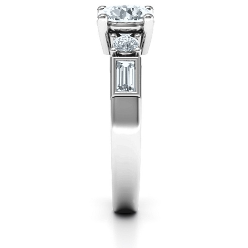 Andrea Engagement Ring Andrea engagement ring with round centre stone and baguette side stones