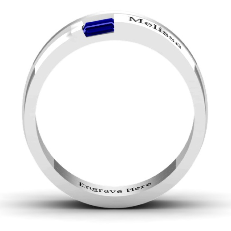 Men's Baguette Stone Personalised Ring Men's personalised baguette stone ring
