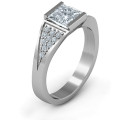 Bold Love Ring with Princess-Cut Stone Bold Love Ring with princess-cut centre stone and pavé accents