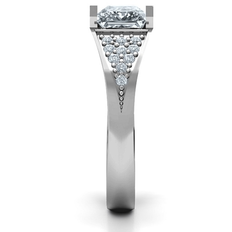 Bold Love Ring with Princess-Cut Stone Bold Love Ring with princess-cut centre stone and pavé accents