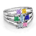 Charlotte marquise and princess ring with a marquise centre stone and six side stones