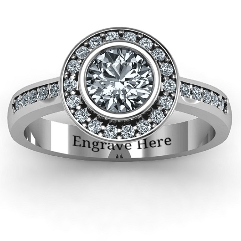 Circles of Love ring with round centre stone and accent stones