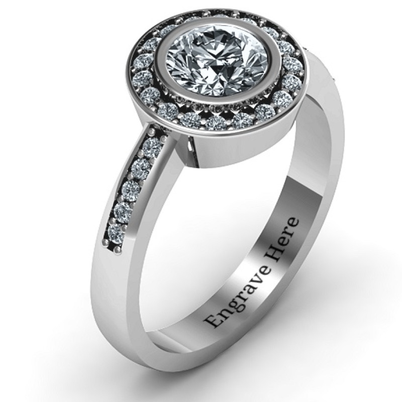 Circles of Love ring with round centre stone and accent stones