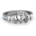 Classic Claddagh Ring with Accents Classic Claddagh ring with accent stones