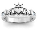 Classic Claddagh Ring with Accents Classic Claddagh ring with accent stones