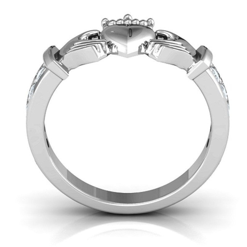 Classic Claddagh Ring with Accents Classic Claddagh ring with accent stones