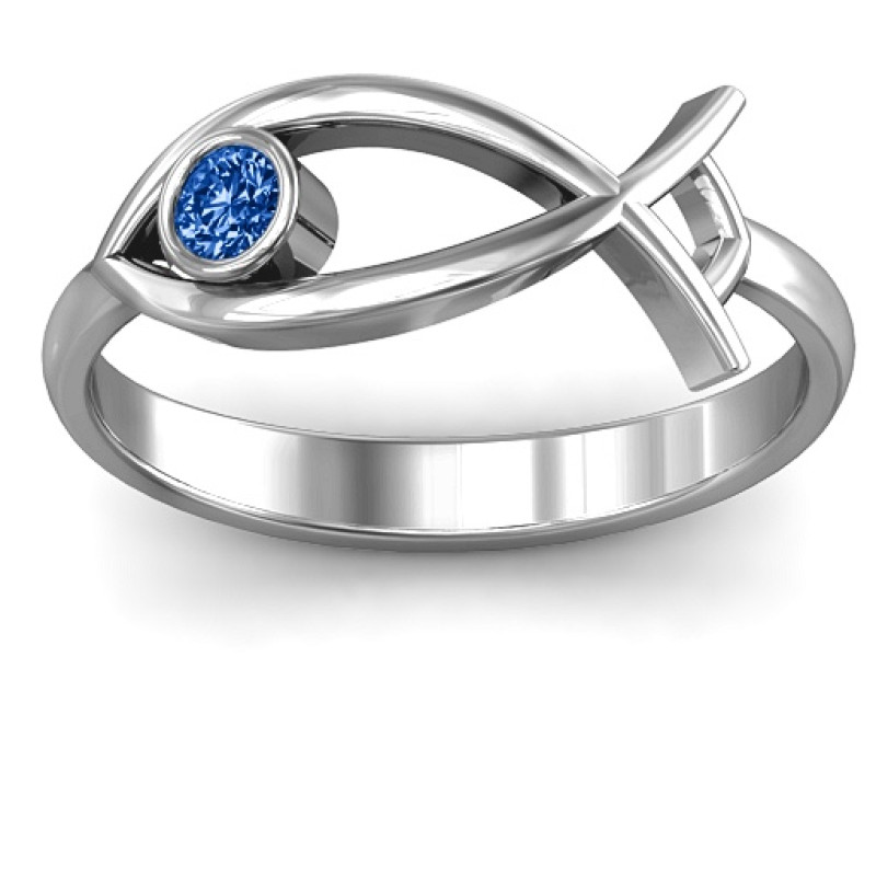 Sterling Silver Classic Fish Ring product view