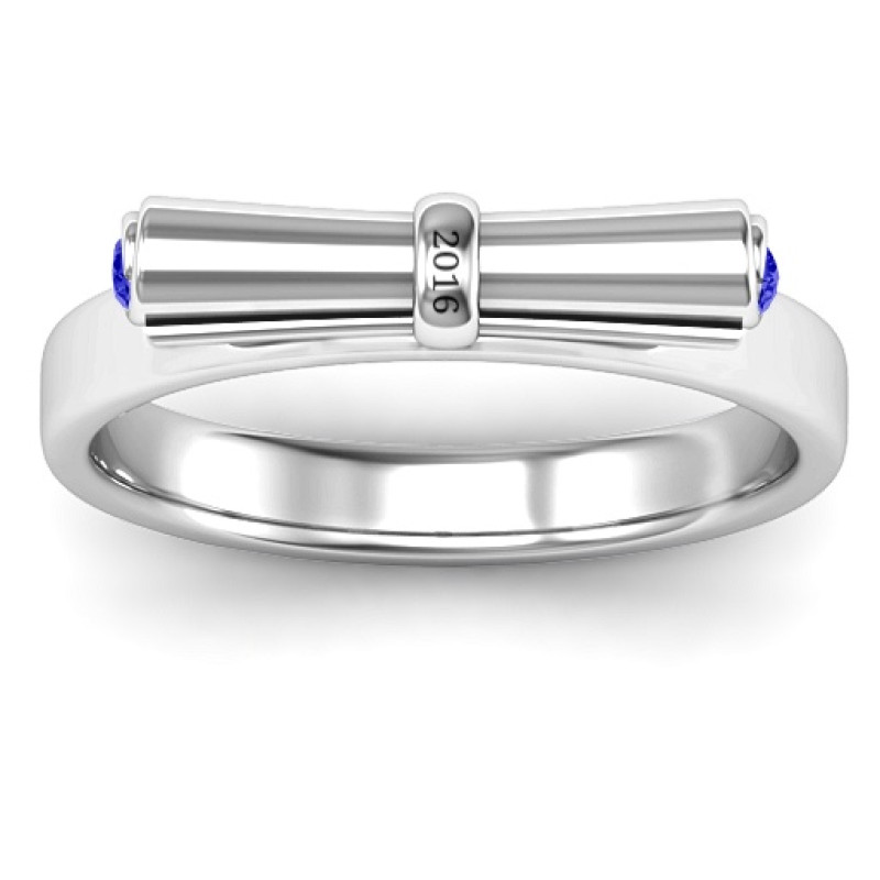 Sterling Silver Diploma Scroll Graduation Ring Sterling Silver Diploma Scroll Graduation Ring product view