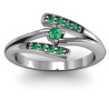 Double Bypass Channel Set Accent Ring - Alternate View Double bypass ring with channel-set accent stones, alternate view