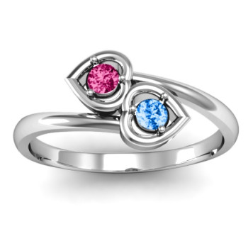 Sterling Silver Double Heart Bypass Ring Sterling Silver Double Heart Bypass Ring