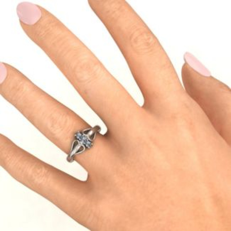 Double Heart Three Stone Ring Double heart three stone ring product image