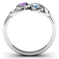 Duo Hearts and Stones Infinity Ring Personalised duo hearts and stones infinity ring product view