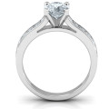Elegant Duchess Ring Side View Side view of Elegant Duchess ring with channel-set shoulder stones