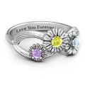 Sterling Silver Endless Spring Infinity Ring with flower-covered infinity design