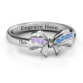 Fancy Stone Set Bow Ring Fancy stone set bow ring with prong-set stone accents