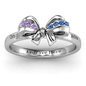 Sterling Silver Fancy Stone Set Bow Ring Sterling Silver Fancy Stone Set Bow Ring