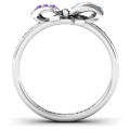 Fancy Stone Set Bow Ring Side View Fancy stone set bow ring side view