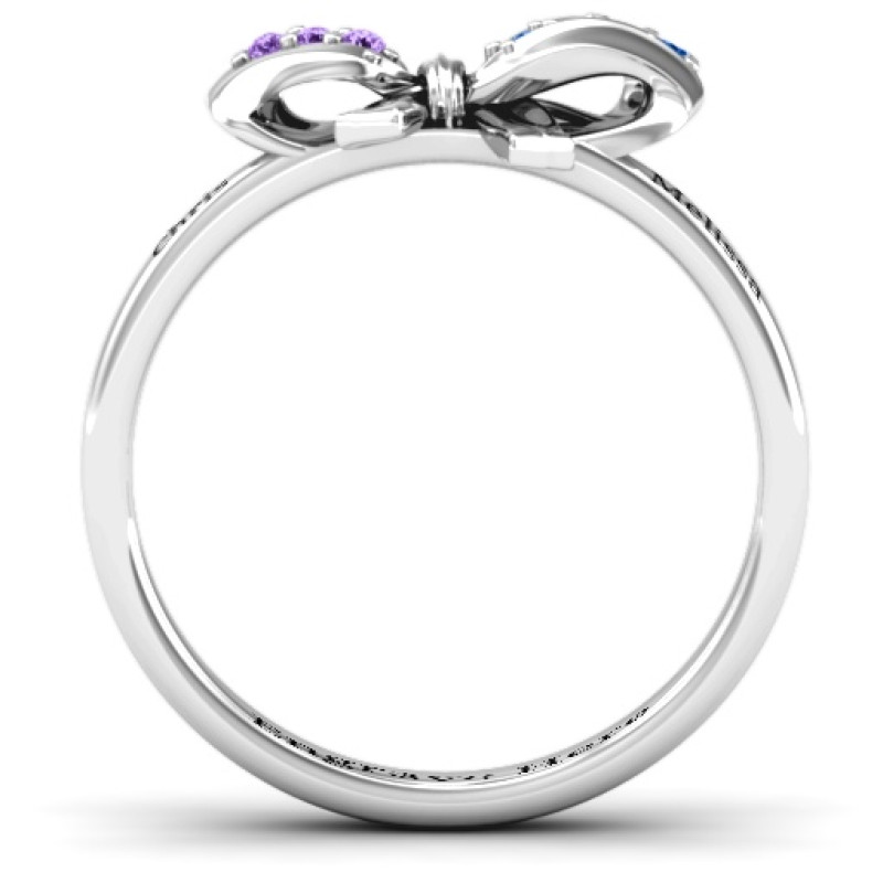 Fancy Stone Set Bow Ring Side View Fancy stone set bow ring side view