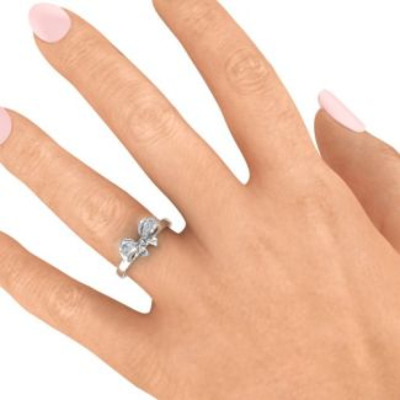 Fancy Stone Set Bow Ring Alternate View Fancy stone set bow ring alternate view